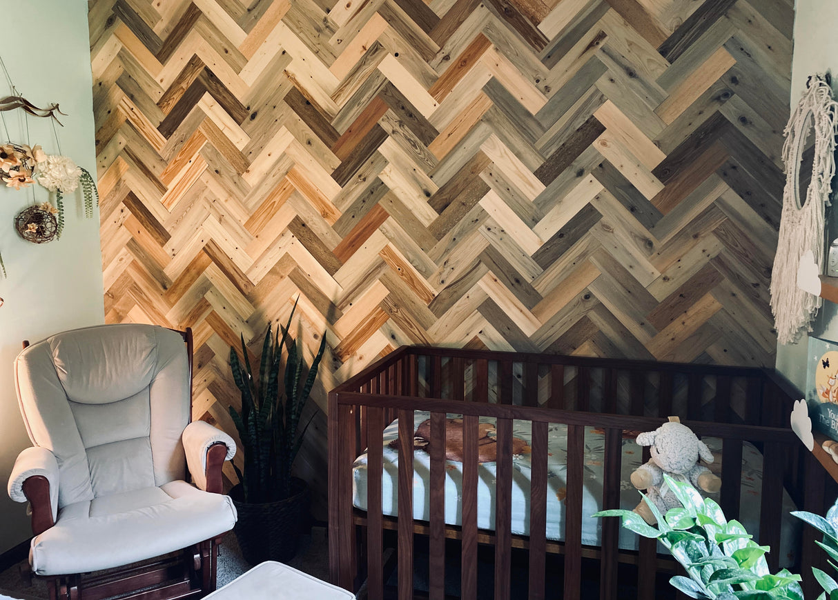 Herringbone Wood Wall Planks – River Plank