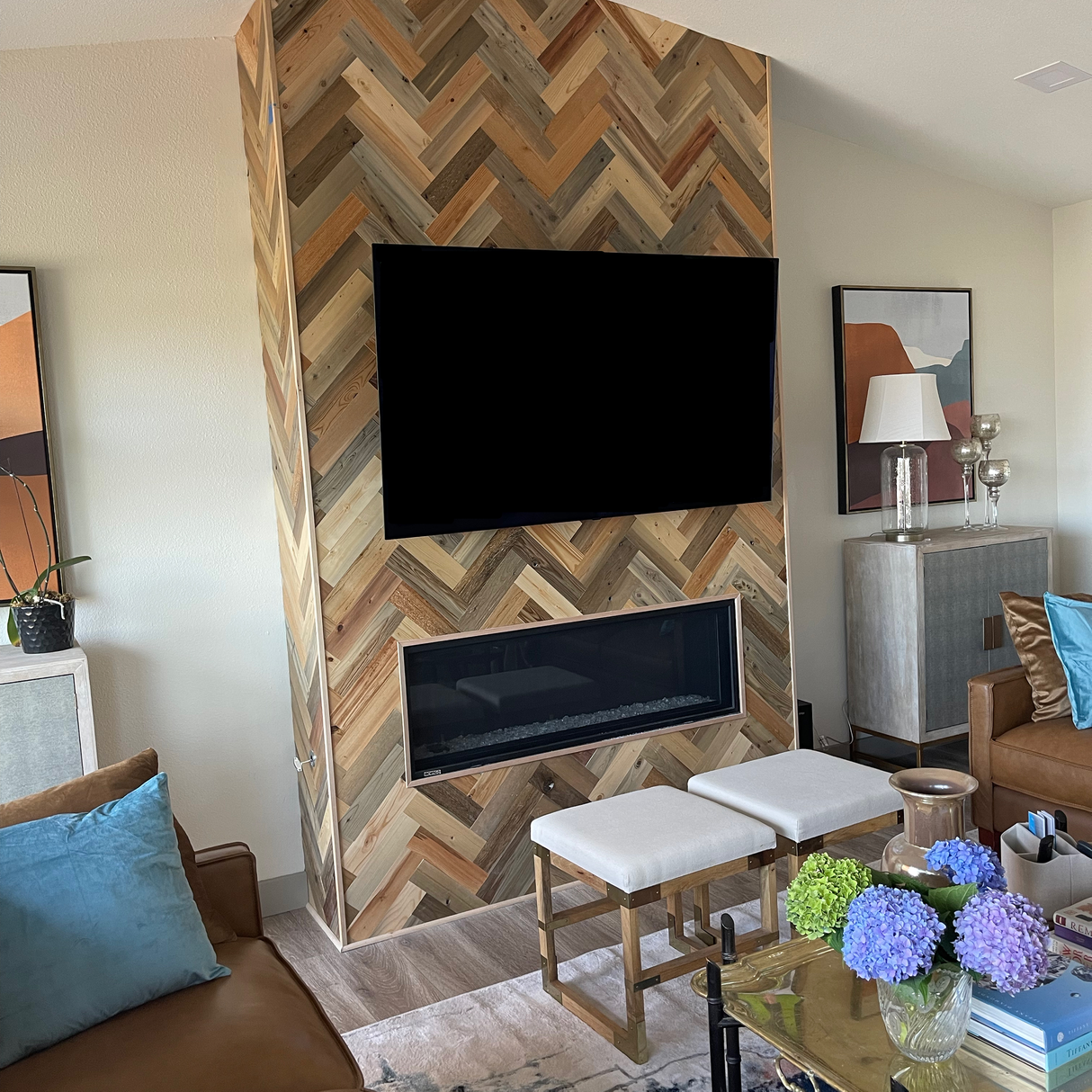 Herringbone Wood Wall Planks – River Plank