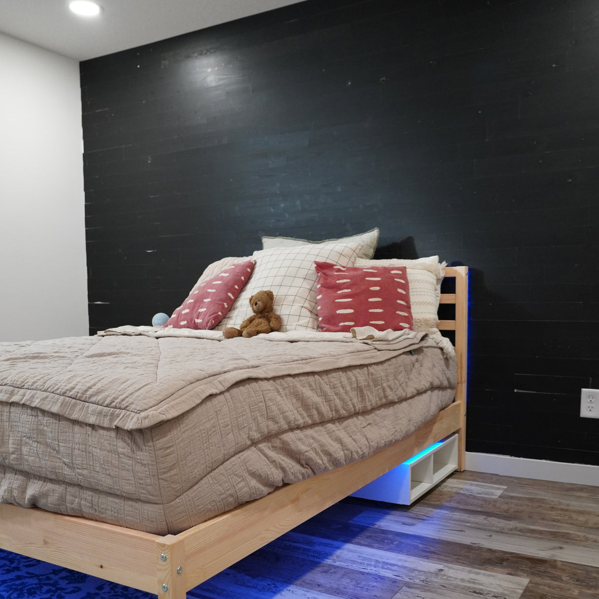 black wood wall planks