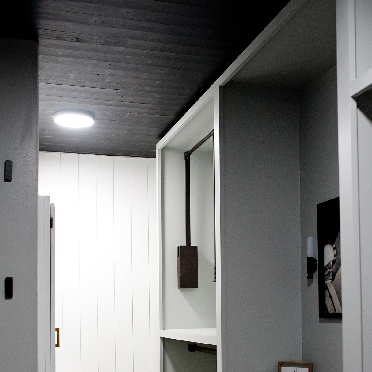 dark peel and stick ceiling wood