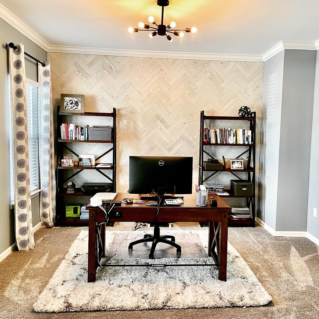 Herringbone Wood Wall Planks – Pearl