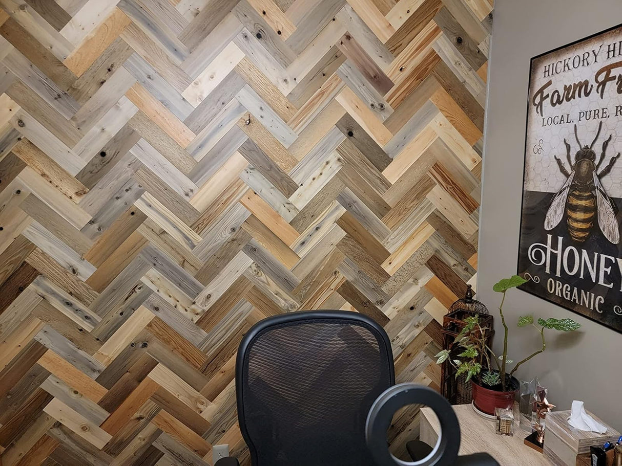 Herringbone Wood Wall Planks – River Plank