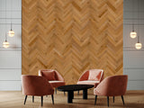 Herringbone Wood Wall Planks – Golden Oak