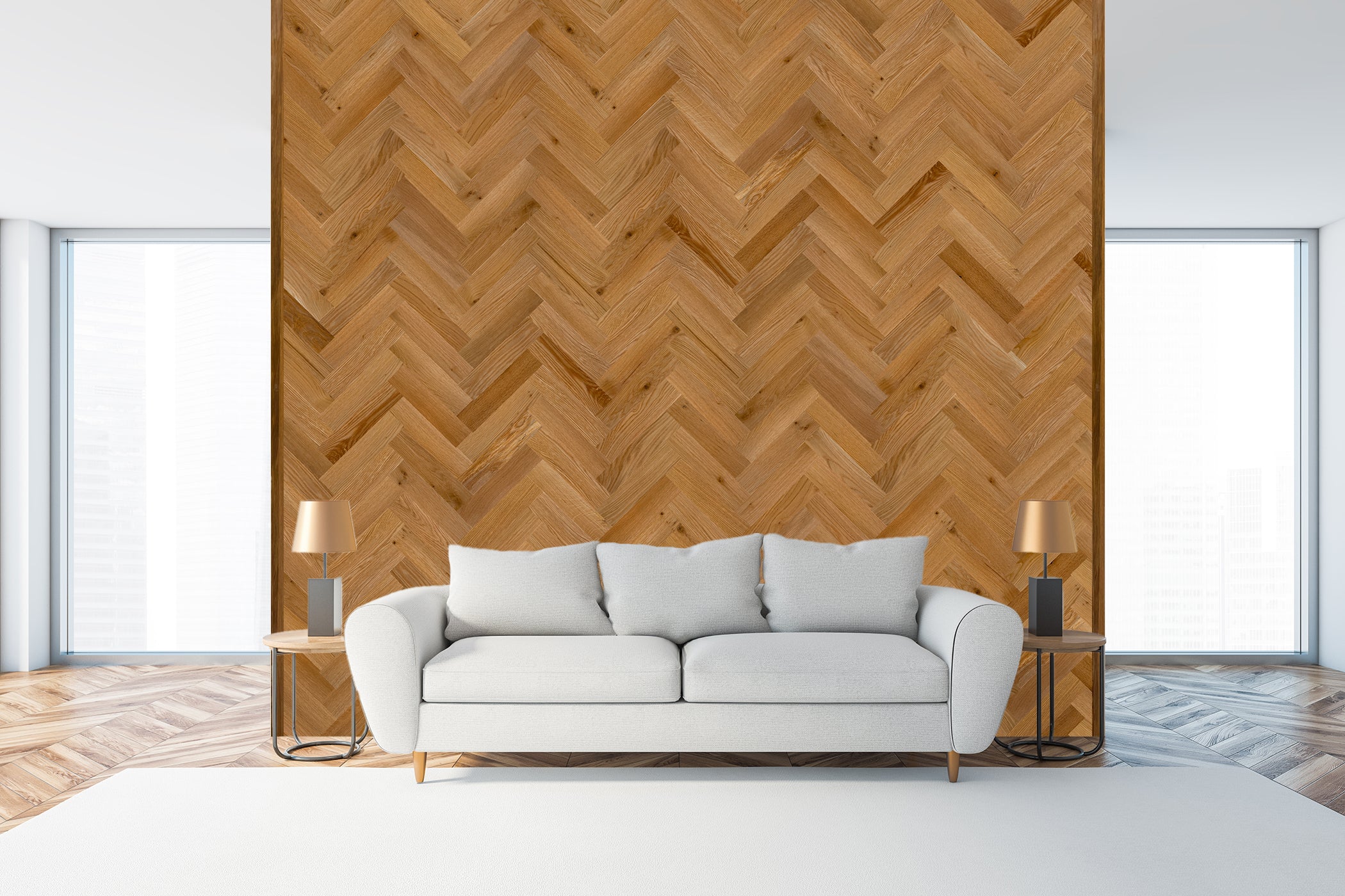 White Oak Peel and Stick Wood Wall Planks by Timberchíc