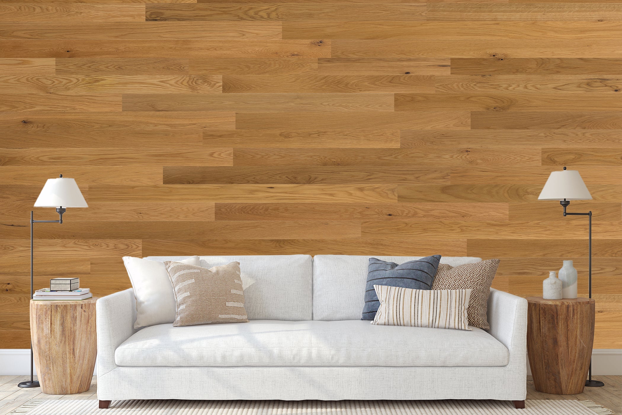 Timberchic Oak Wooden Wall Planks Peel and Stick Application 3 Width 10 Sq. ft. Golden Oak 61310