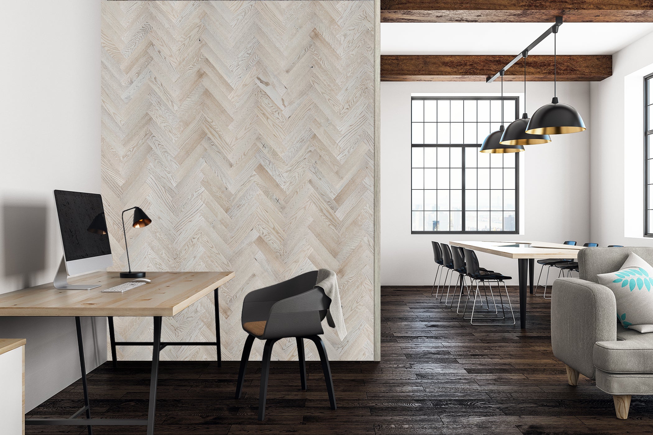 Pearl Herringbone Planks | Accent Wall Solution - Timberchíc